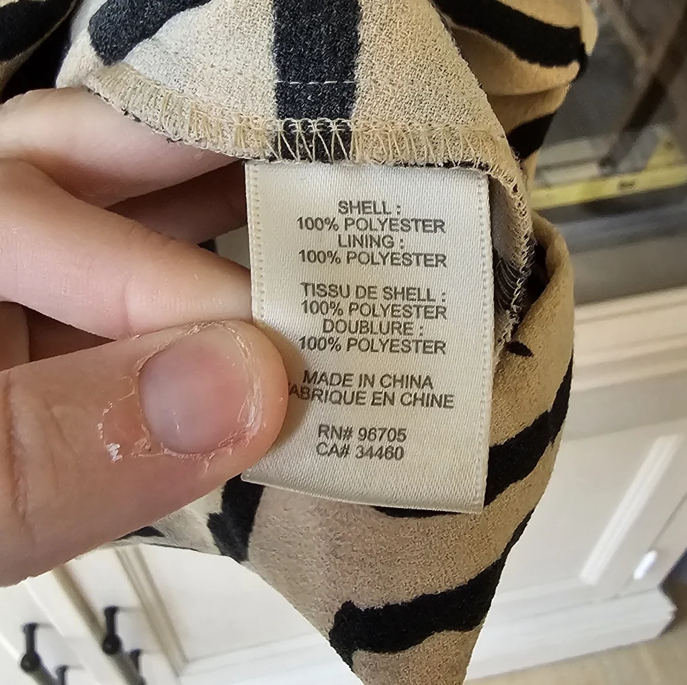 Rebecca Taylor Animal Print Sleeveless Shift Dress Split Neck with Front Pockets - Picture 5 of 6